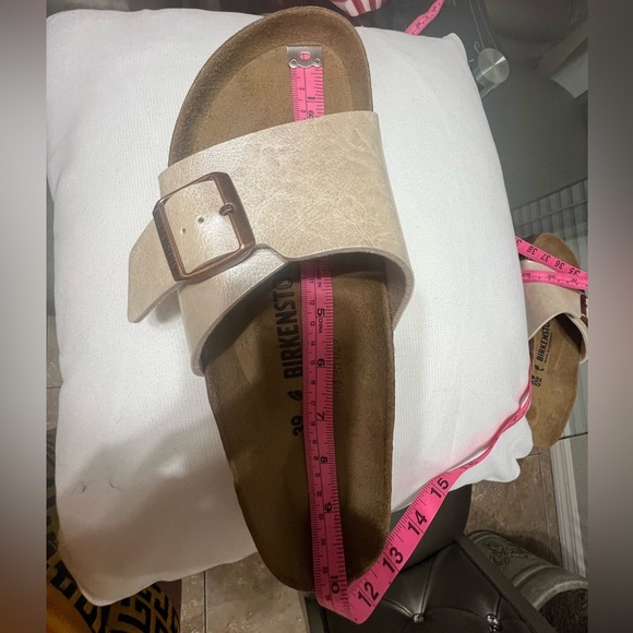 Birkenstock Tan Slide Sandals with Buckle - Picture 2 of 5